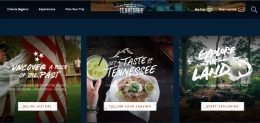 Tennessee Vacation: exemplo de interface atraente e interação com o visitante digital